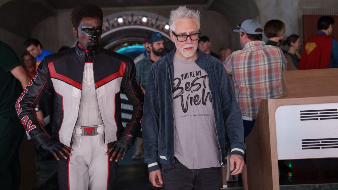 Edi Gathegi as Mr. Terrific with James Gunn